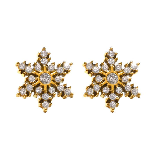 Silver snowflake earrings from Glitze Accessories featuring intricate snowflake designs and sparkling finish.