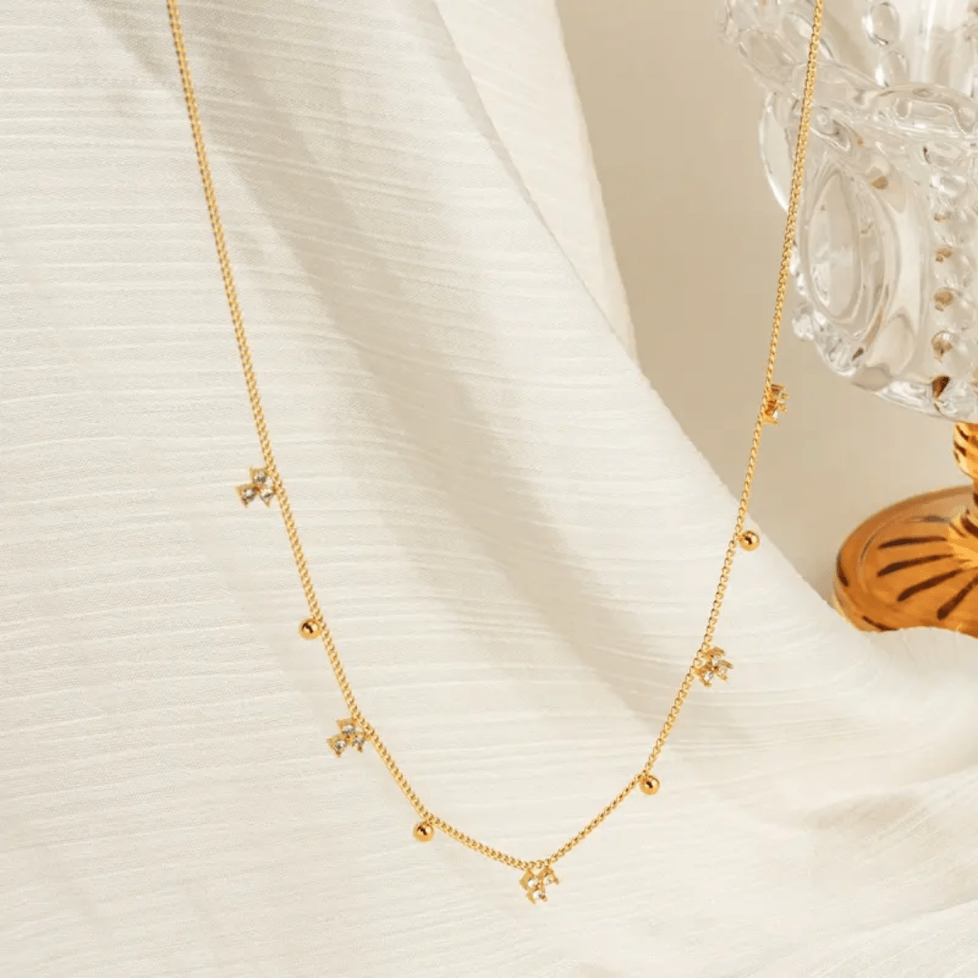 Simple Maya Necklace by Glitze Accessories featuring a delicate chain and minimalist design.