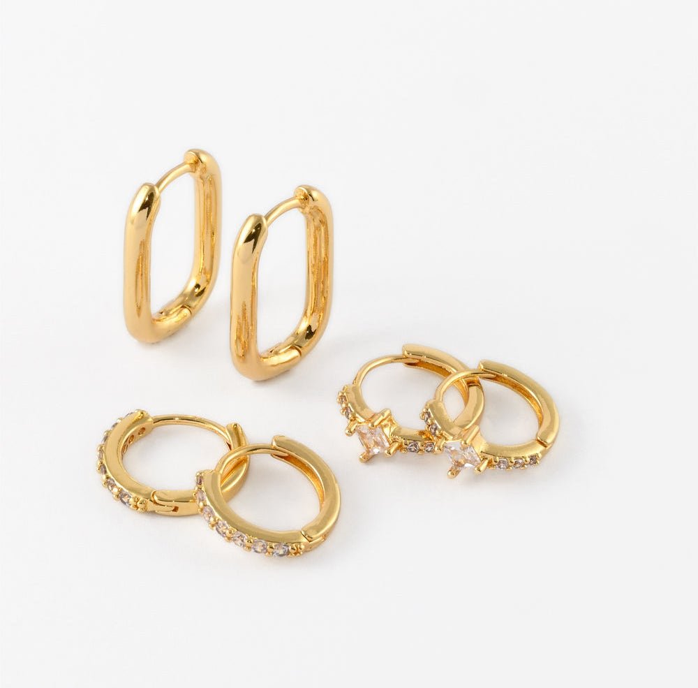 Glitze Accessories Echo Stack jewelry piece featuring layered metallic rings displayed on a neutral background.