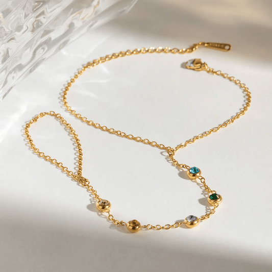 Prismara Handchain side view – light-catching prism design by Glitze Accessories