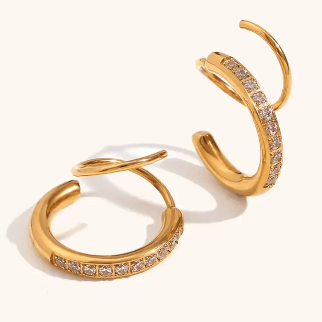 Glitze Accessories gold-tone loop earrings with sleek circular design, perfect for everyday or formal wear