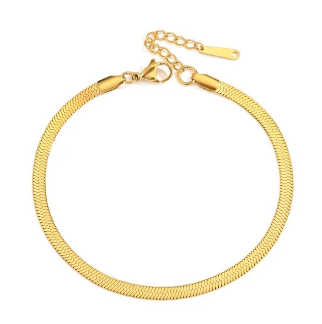 Snake Chain Anklet — 18K gold plated stainless steel snake chain anklet by Glitze Accessories Pakistan