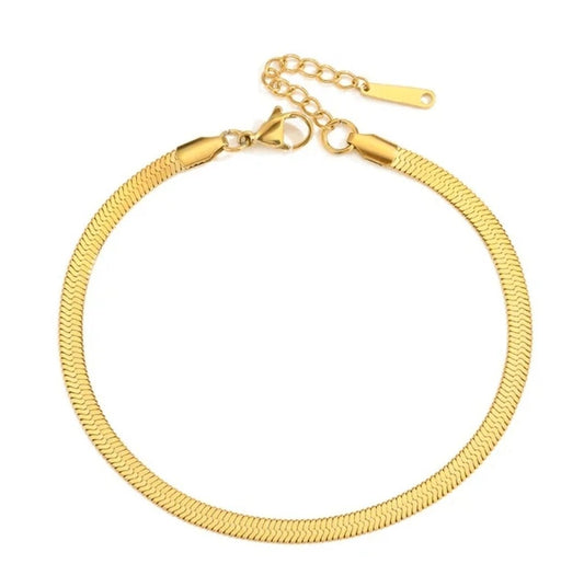 Snake Chain Anklet — 18K gold plated stainless steel snake chain anklet by Glitze Accessories Pakistan