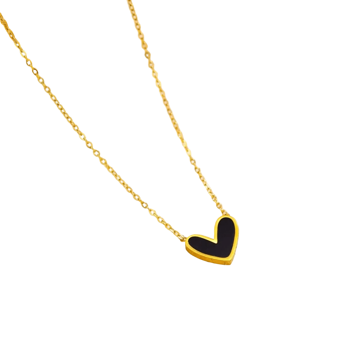 Sora Necklace Black — 18K gold plated stainless steel necklace by Glitze Accessories Pakistan