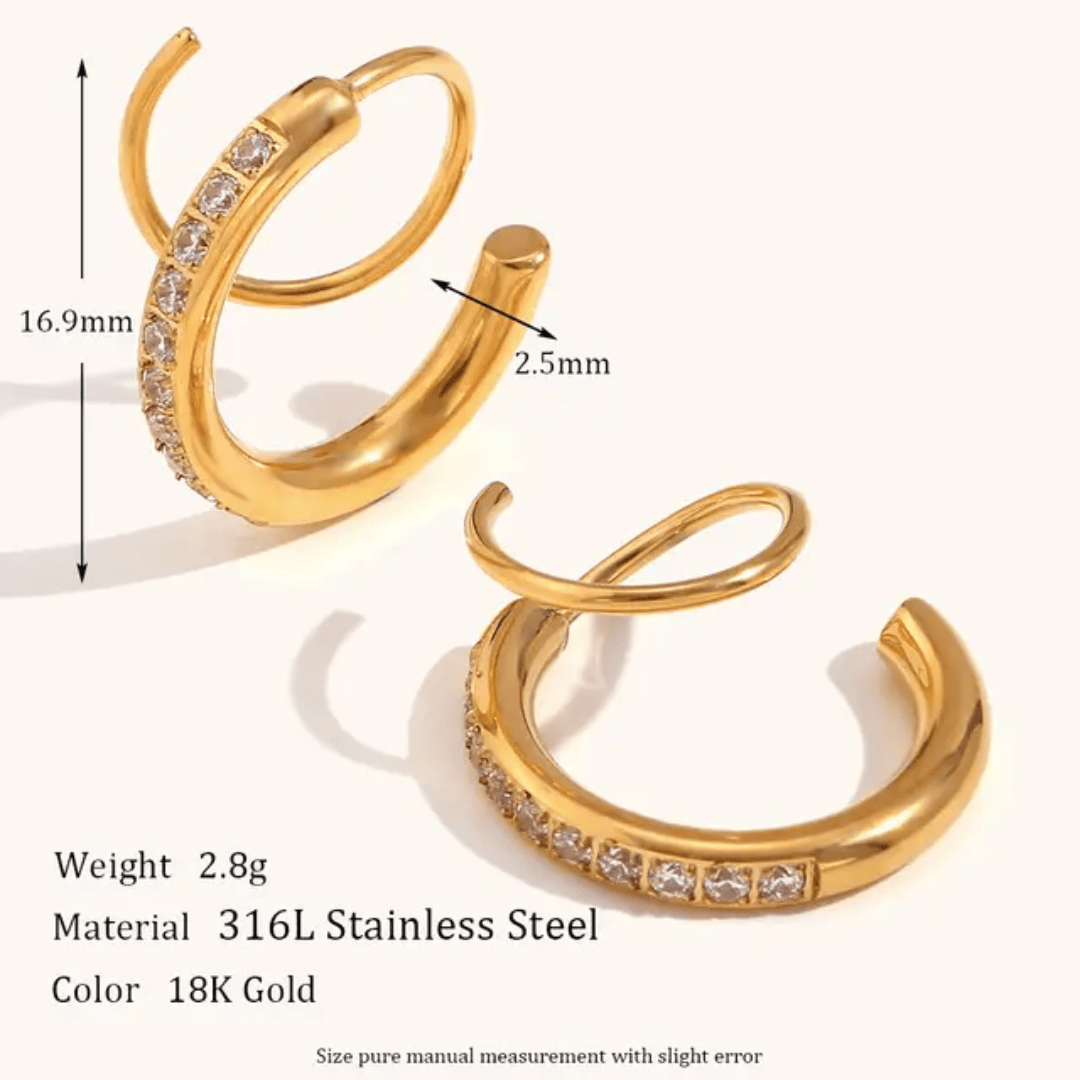 Glitze Accessories loop earrings featuring sleek, gold-toned metal design with a polished finish, perfect for everyday wear.