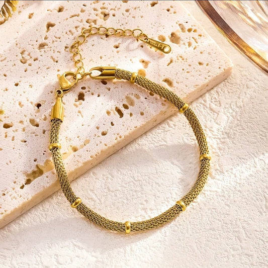 Slique Bracelet styled — waterproof hypoallergenic gold bracelet | Glitze Accessories