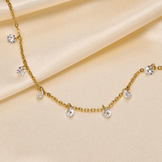 Glimmist Anklet close-up — waterproof hypoallergenic ankle chain | Glitze Accessories