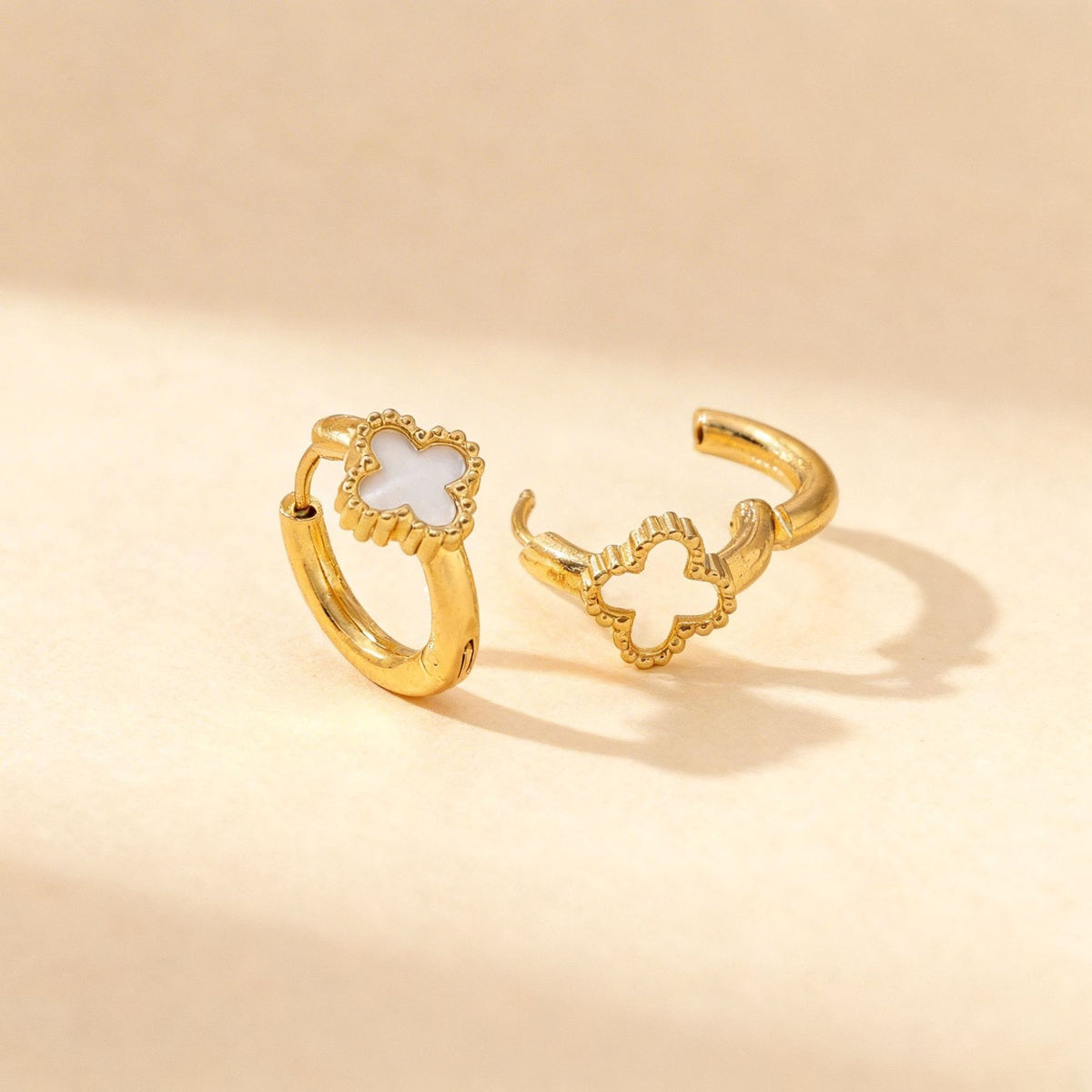 Clover Studs - White