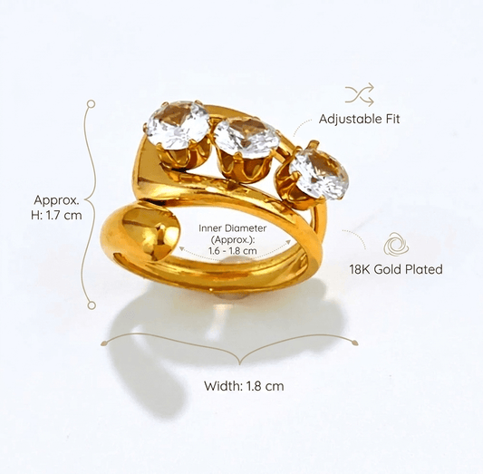 Devoution Ring close-up — waterproof hypoallergenic gold ring | Glitze Accessories