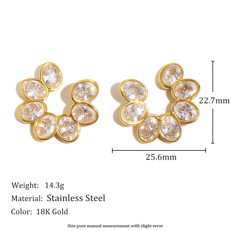 Meadow Studs in 18K gold plated stainless steel, view 4