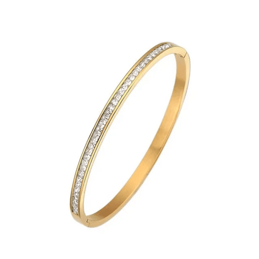 Zeba Bangle — 18K gold plated stainless steel crystal bangle by Glitze Accessories Pakistan
