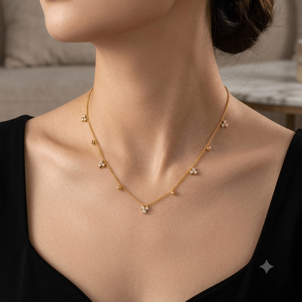 Simple Maya Necklace by Glitze Accessories featuring a sleek, minimalist design with a delicate chain and subtle pendant.