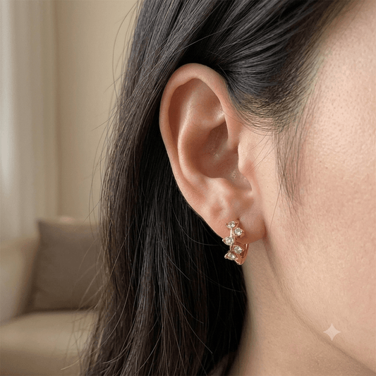 Crown Earrings close-up — waterproof hypoallergenic gold earrings | Glitze Accessories