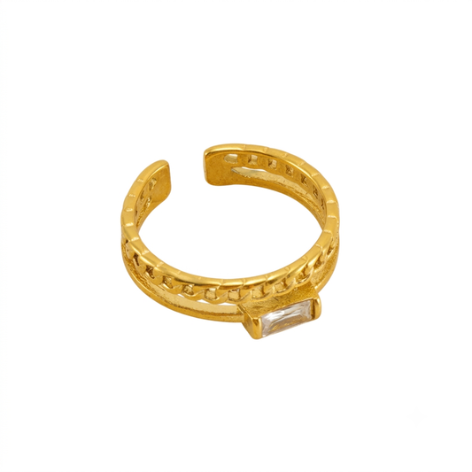 Lattice Ring — 18K gold plated stainless steel ring by Glitze Accessories Pakistan