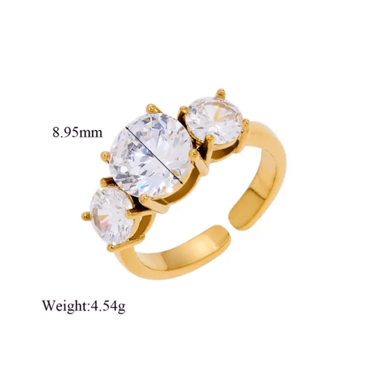 Lumen Ring close-up — waterproof hypoallergenic gold ring | Glitze Accessories