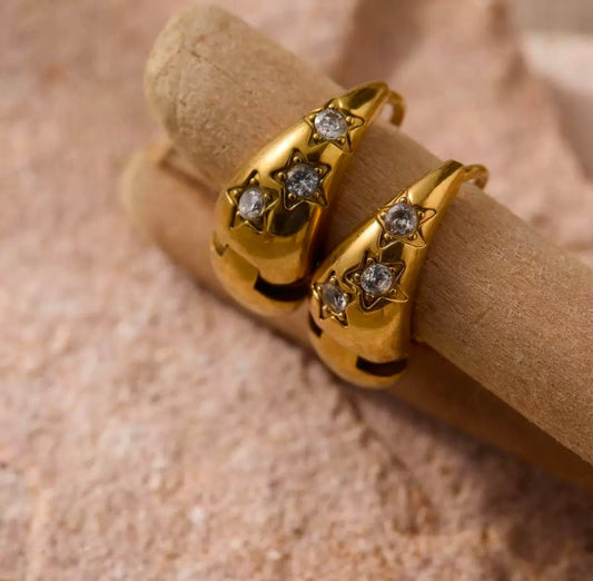 Gypsy Earrings close-up — waterproof hypoallergenic gold earrings | Glitze Accessories
