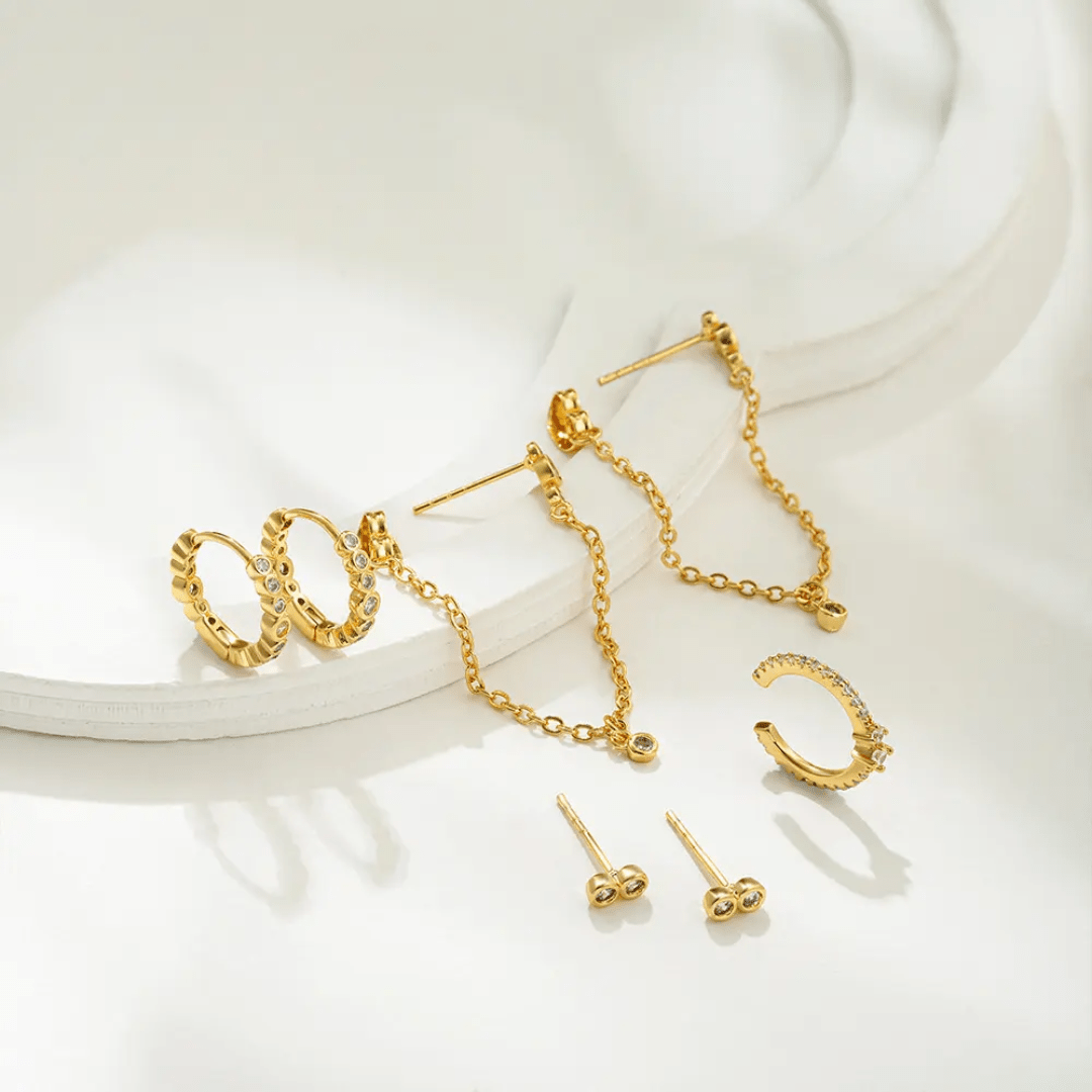 Stack of colorful, stylish rings from Glitze Accessories' Blissful Stack collection, showcasing vibrant jewelry pieces.