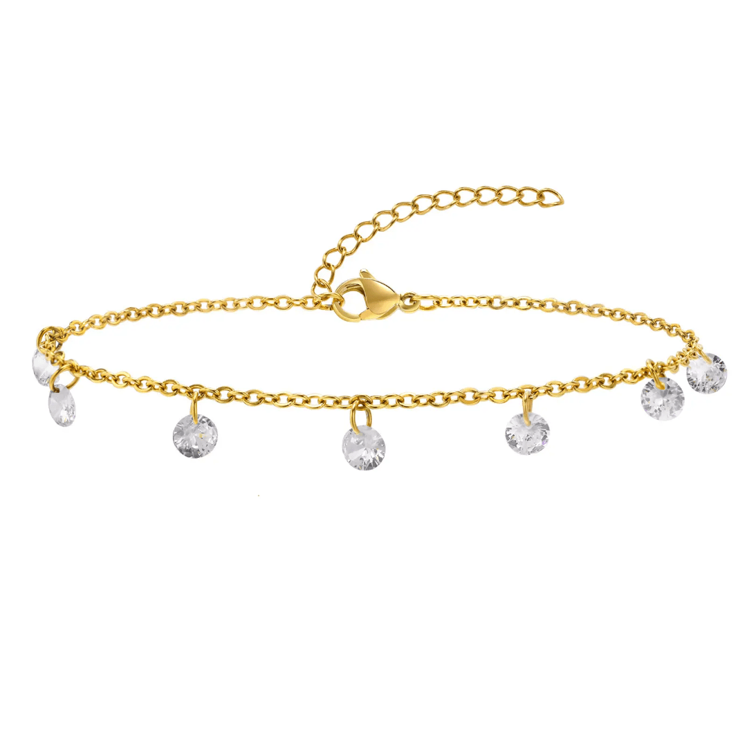 Simple silver anklet by Glitze Accessories featuring delicate chain links, perfect for everyday wear.