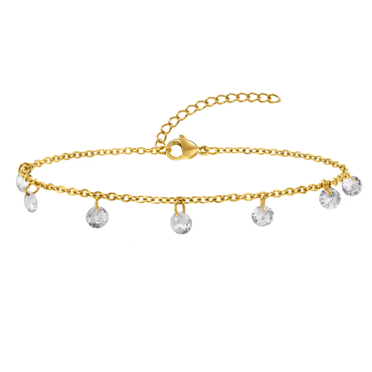 Simple silver anklet by Glitze Accessories featuring delicate chain links, perfect for everyday wear.