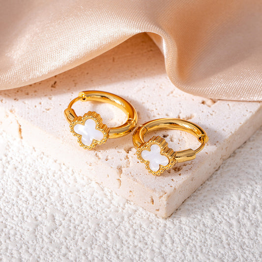 Clover Studs - White
