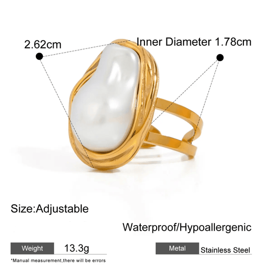 Magma Ring close-up — waterproof hypoallergenic gold ring | Glitze Accessories