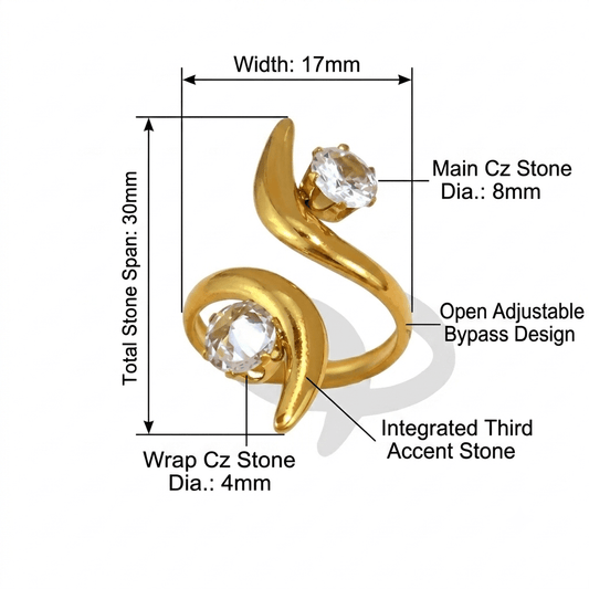 Medusa Ring close-up — waterproof hypoallergenic gold ring | Glitze Accessories