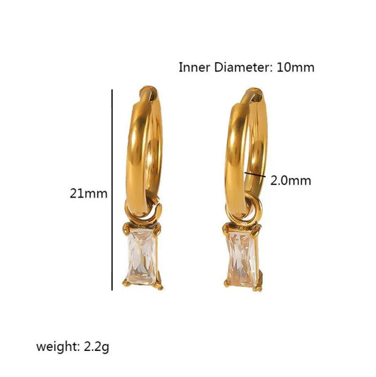 Dewla Earrings close-up — waterproof hypoallergenic gold earrings | Glitze Accessories