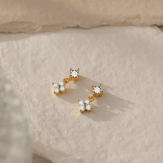 Mist Earrings close-up — waterproof hypoallergenic gold earrings | Glitze Accessories