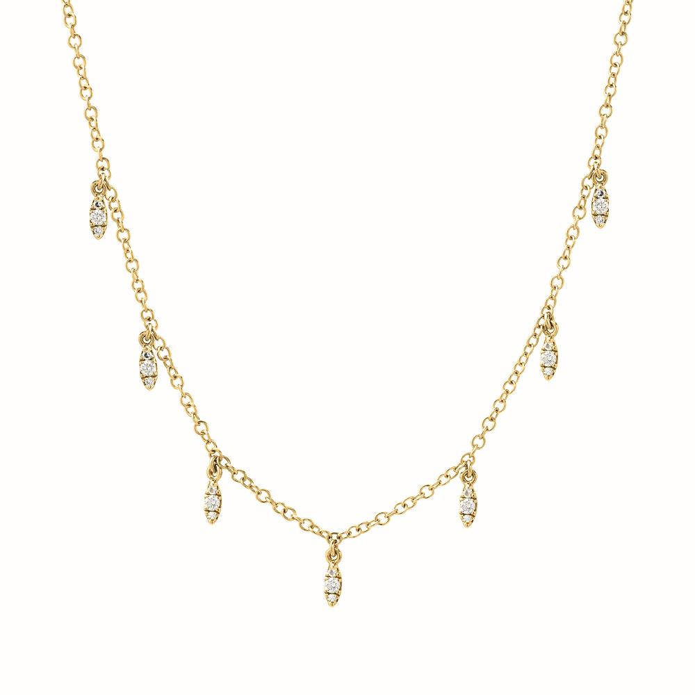 Luxor Necklace — fine gold chain with marquise crystal drops, 18K gold plated stainless steel | Glitze